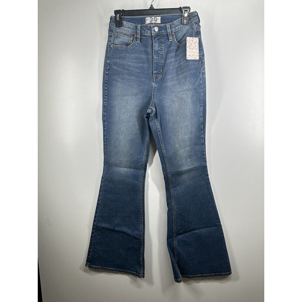 FREE‎ PEOPLE Spokane women high rise flare Blue jeans Denim size 29 Brand New